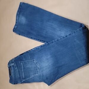 Blank NYC Size 26 "The Hoyt" High-Rise Mini Flare Medium Dark Wash Blue Jeans